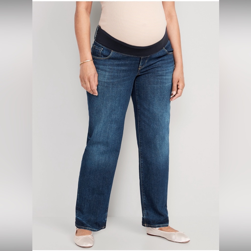 NWT Old Navy Maternity Front Low-Panel OG Loose Jeans, 6
